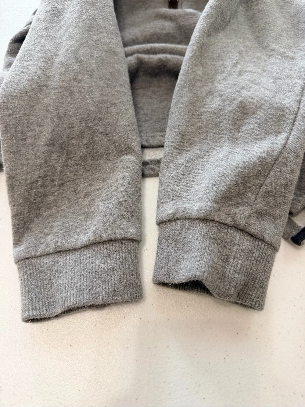 Carter's Gray Long-Sleeve Quarter-Zip Top with Tan Sherpa Collar